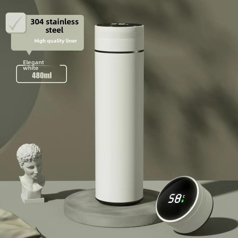 Smart Temperature Display Insulated Travel Mug With Tea Strainer For Office Use