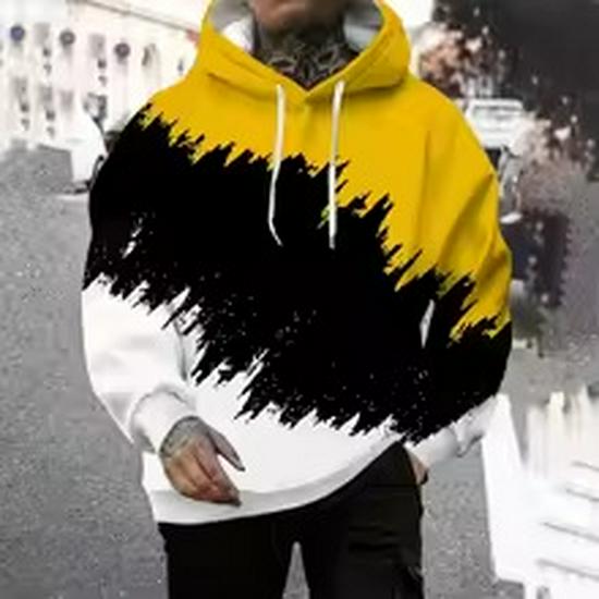 Men's Oversized Retro Harajuku Street Style Hooded Sweatshirt for Autumn/Winter