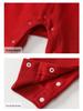 Festive Red Autumn Romper for Newborns and Infants – Class A Baby Bodysuit