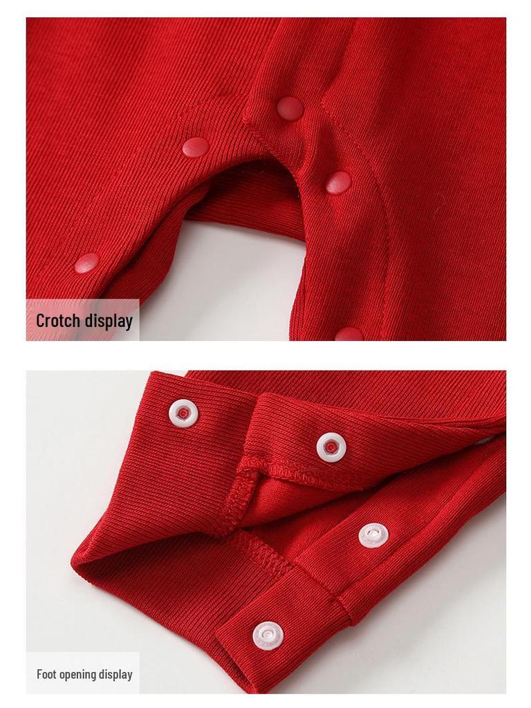 Festive Red Autumn Romper for Newborns and Infants – Class A Baby Bodysuit