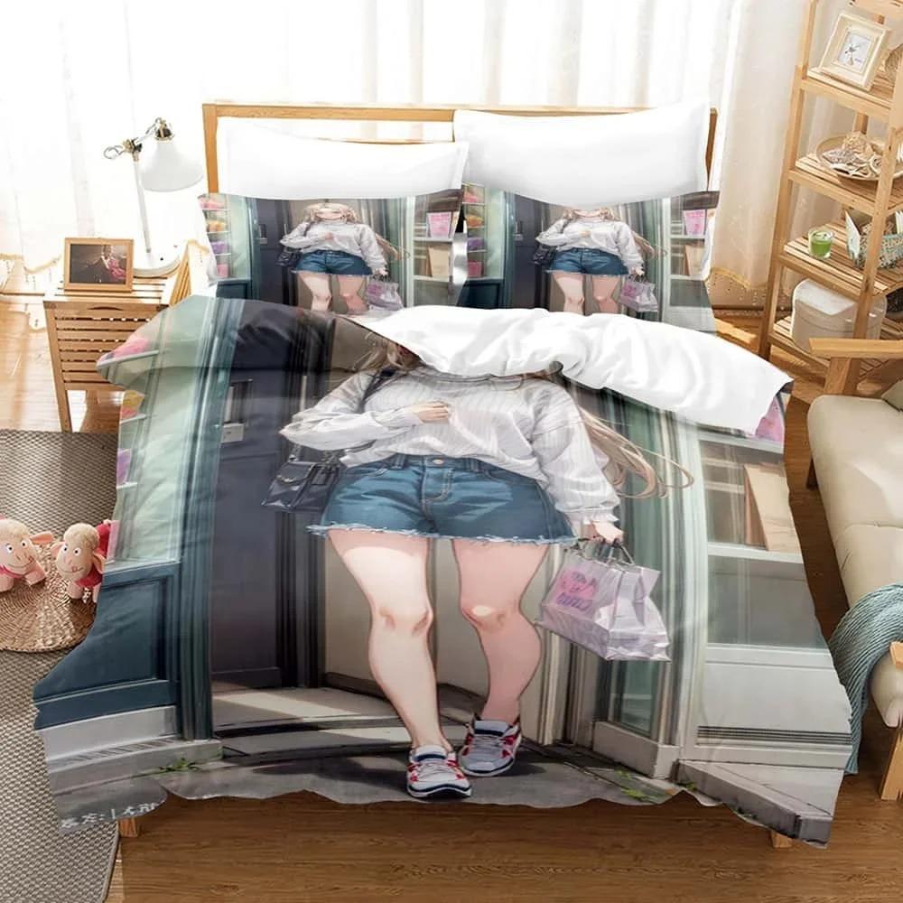 Comfortable Anime Print Bedding Set With Duvet Cover And Pillowcases Single Twin Full Queen King Sizes For Adults And Kids