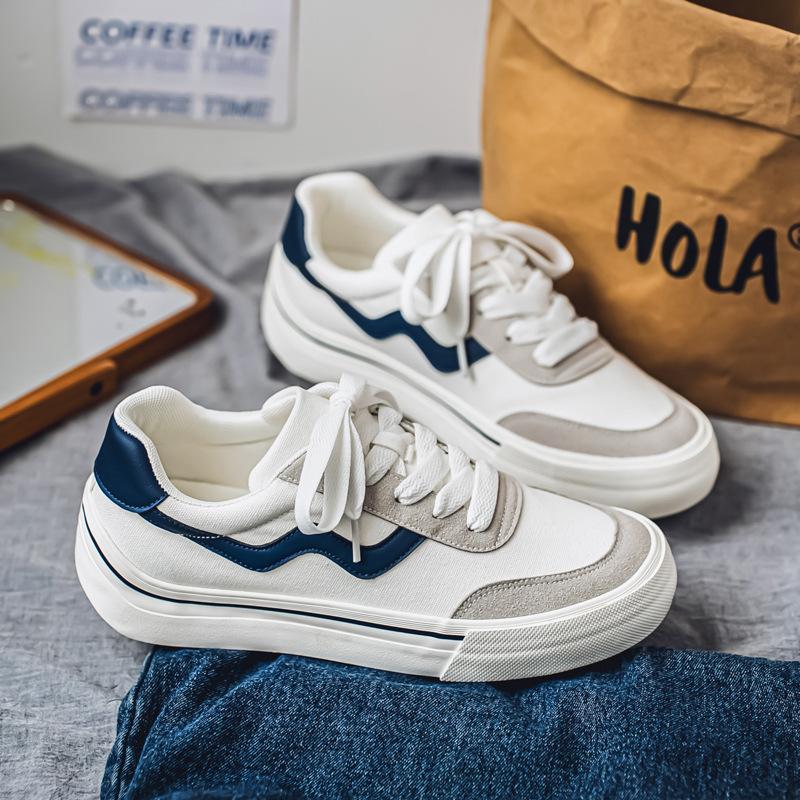 New upturned bottom low-top canvas shoes men's sports and leisure niche men's shoes breathable board shoes men's HTA-6