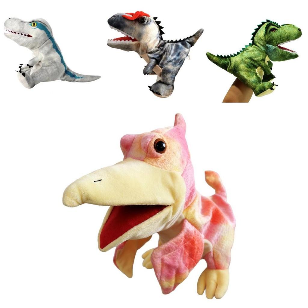 Jucărie de pluș cu marionetă de mână de dinozaur, moale și drăgălașă, pentru joaca imaginativă a copiilor