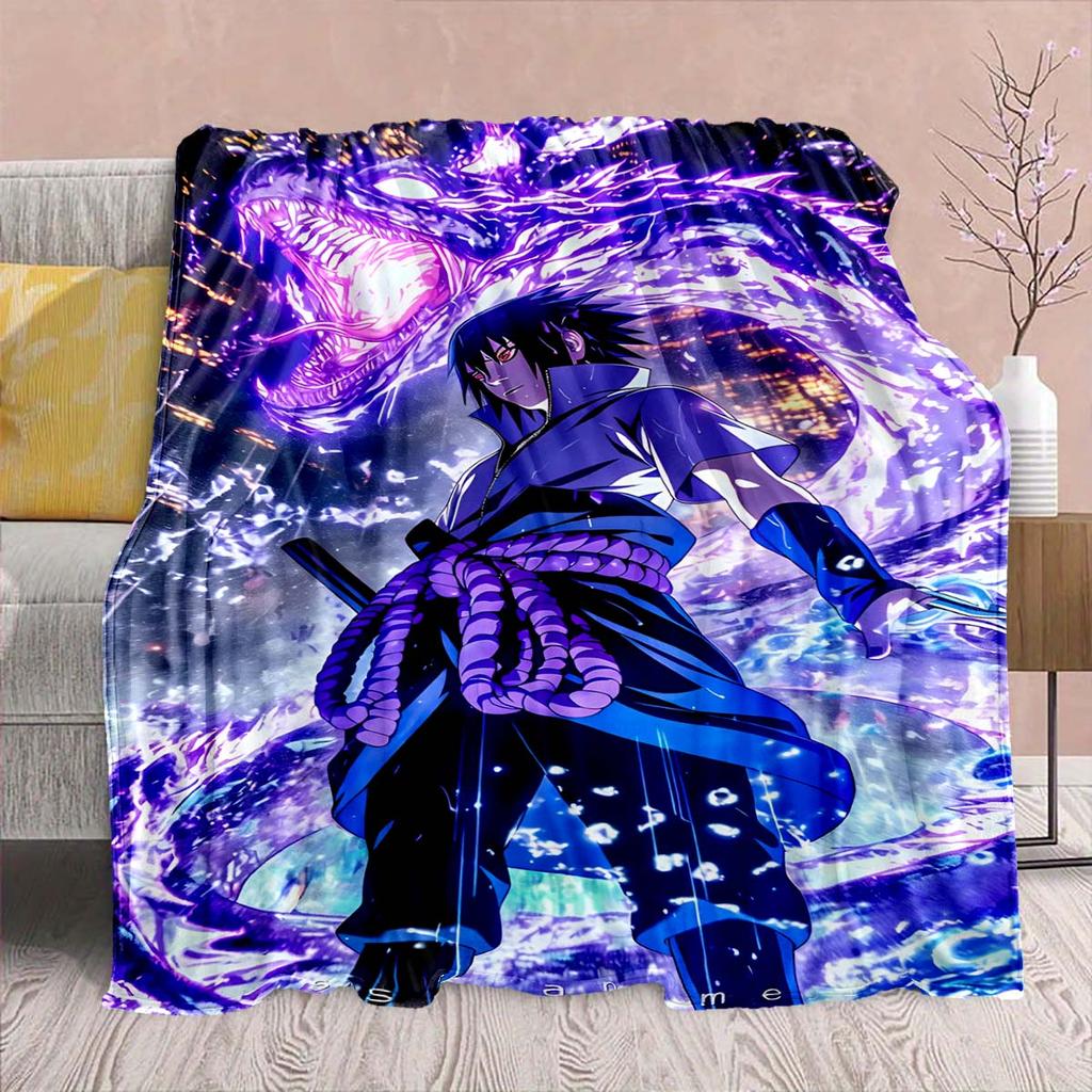 Naruto Anime Flannel Blanket - Soft Warm Perfect for Sofa, Bedding Camping Travel Office Home Decor -QJY