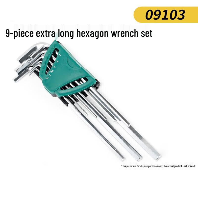 9-Piece Extra-Long Flat-Head Hex Key Set