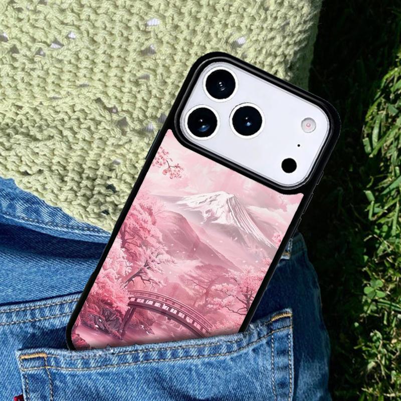 Coque de téléphone Fleur de Cerisier Fuji Compatible avec pour IPhone 17air 16e 15 14 13 12 11Pro Max 17 Air