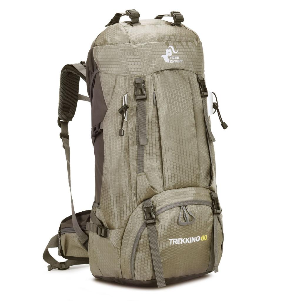 FREE KNIGHT 60L Hiking Backpack Camping Backpack with Rain Cover,Lightweight Outdoor Mountaineering Rucksack