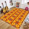 Retro Abstract Geometric Carpet 70s Style Swirl Circle Pattern Non-Slip Floor Mat for Living Room Bedroom Elegant Home Decor