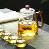 Heat-Resistant Glass Teapot with Wooden Handle