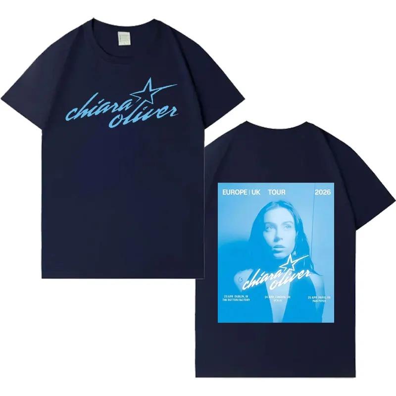 Koszulka Singer Chiara Oliver 2026 Gothic Tour Unisex Koszulka HipHop Casual Dekolt Okrągły Bawełna Wygodna Koszulka Unisex