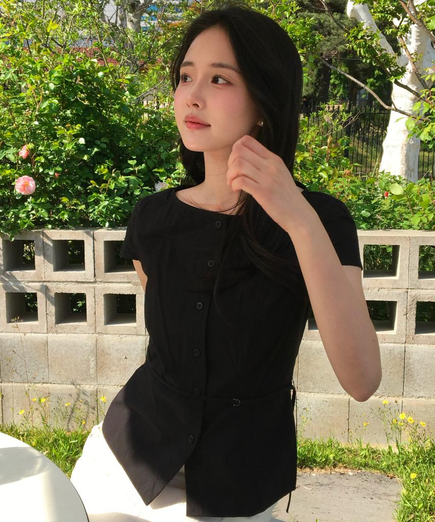 MIXXO Boat Neck Belted Blouse_Miwbwg511B