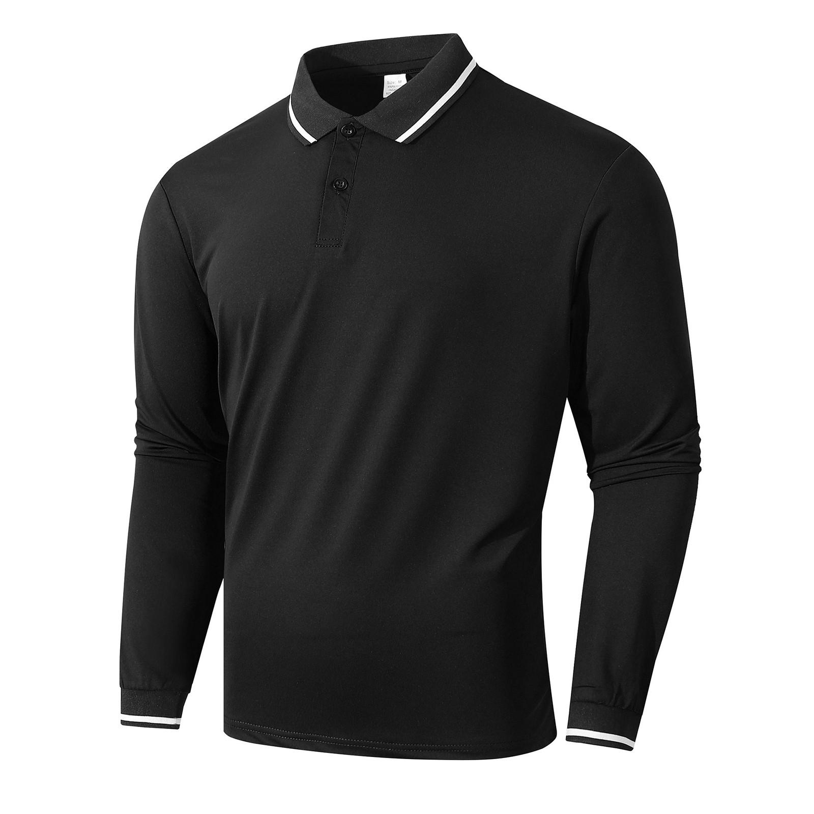 

Мужская весенняя однотонная рубашка с длинным рукавом и лацканами, мужская повседневная модная рубашка L чёрный