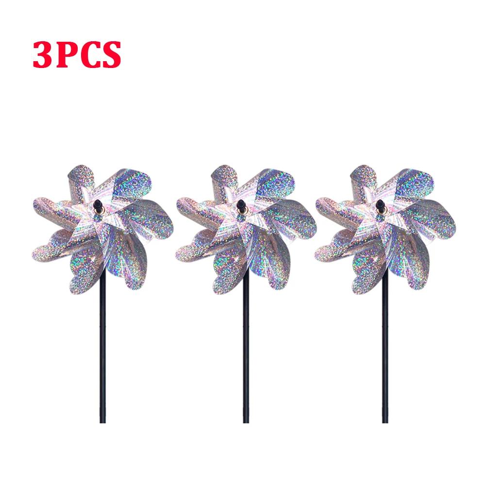 1-3pcs Bird Repeller Windmill Spinner 7/8 Leaves DIY Birds Deterrent Pinwheels for Outdoor Lawn Yard And Garden Home Decorations