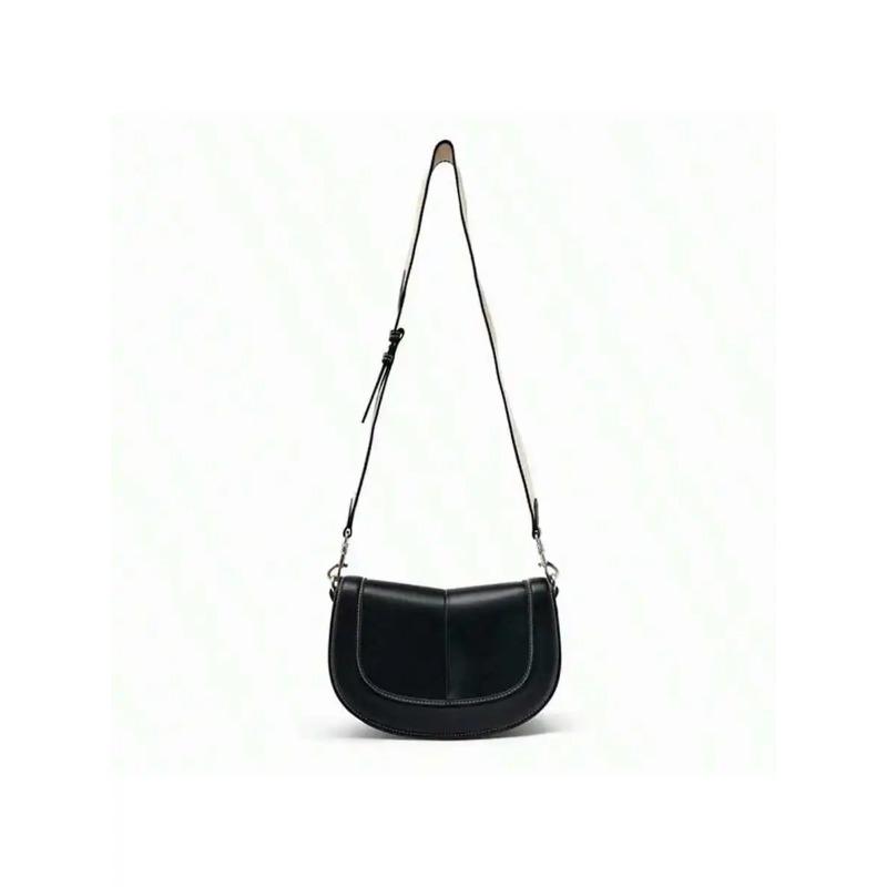 Brown Premium Wide Shoulder Strap Single Shoulder Crossbody Bag for Commuting and Leisure, Saddle Bag for Women