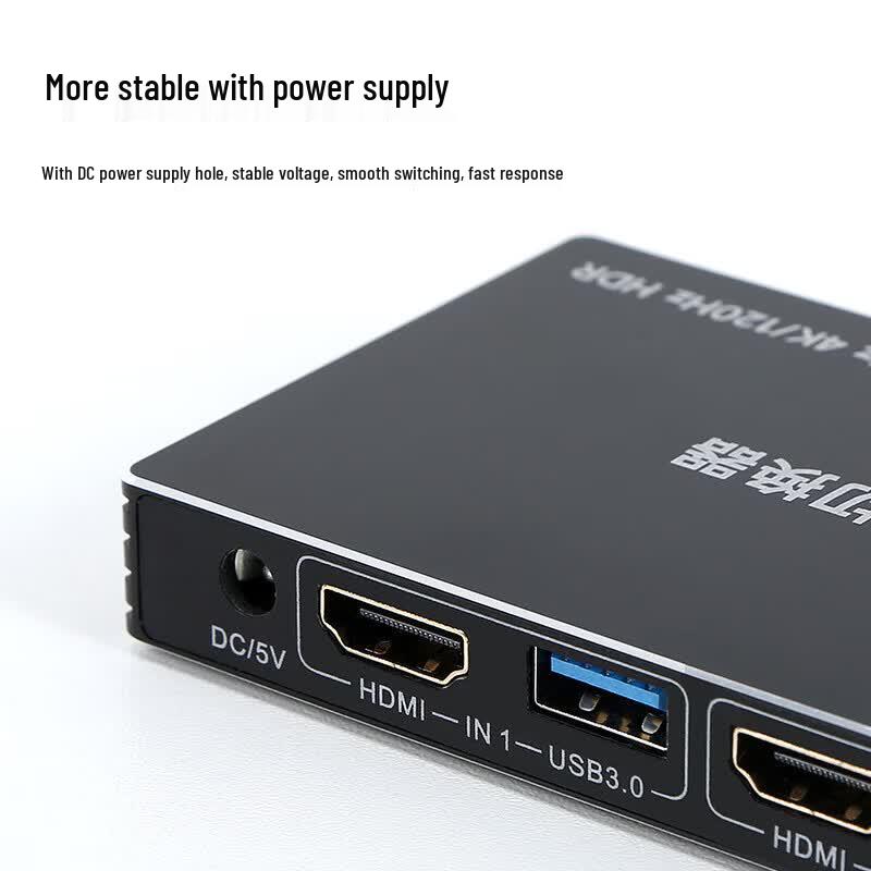 BIYAS HDMI 2.1 KVM-Umschalter 2 Ein 1 Aus 8K60Hz mit USB-Sharing