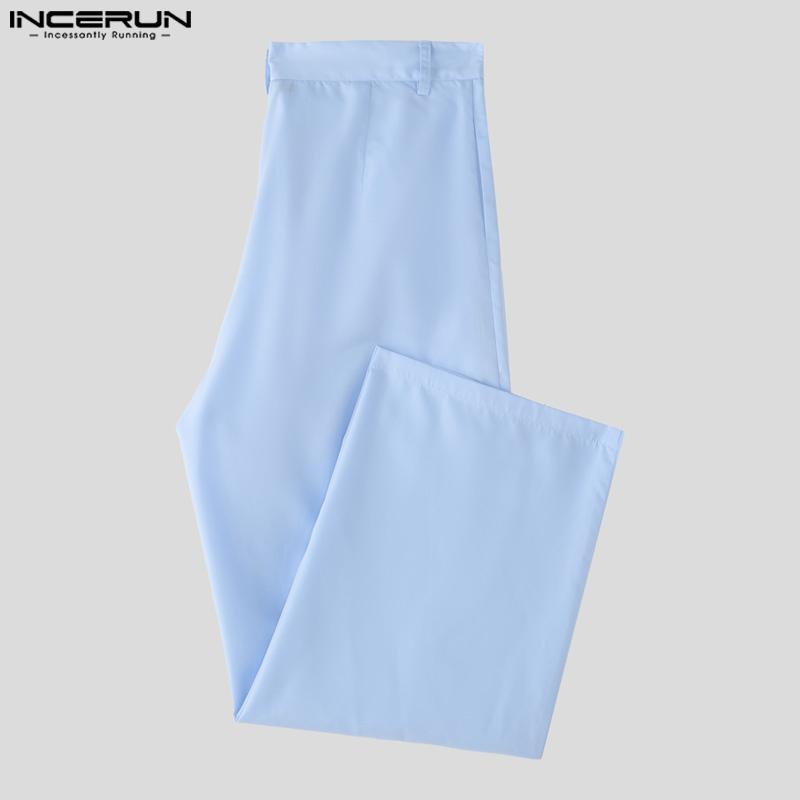 INCERUN Two Piece Suit Men Stand Neck Long Sleeve Shirts Trousers Casual Sets