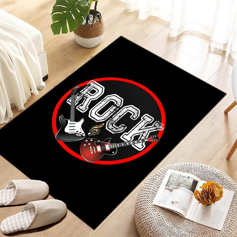 1Pc Musical elements Printed circular carpet, home door mat, outdoor travel protection carpet A7