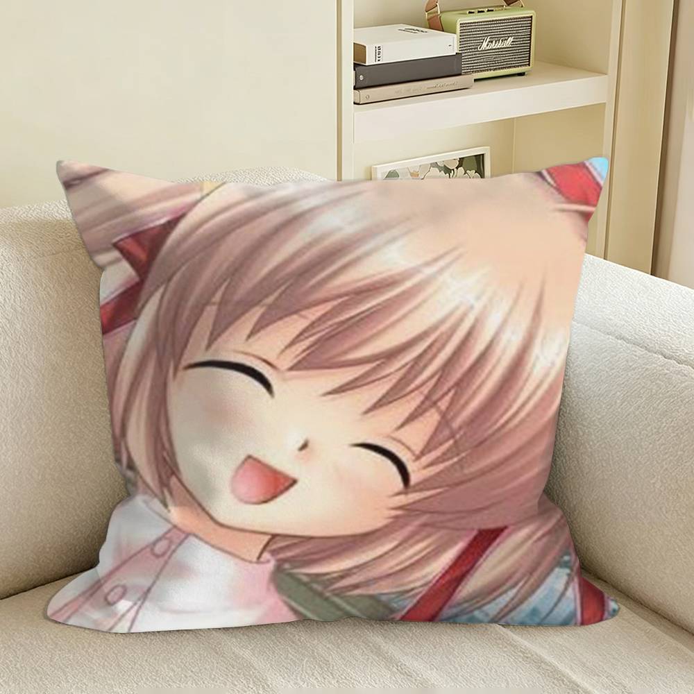 YK Anime KKomari Kamikita Square Sofa Pillow Cover Solid Color Living Room Home Decor Cushion Case