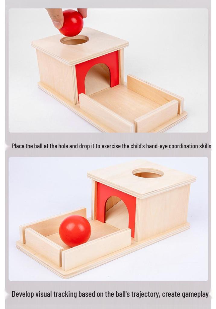 Montessori Holzmünz- und Ballbox Lernspielzeug für Kleinkinder (Alter 1-3)
