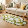 Flower Pattern Green Moss Rug Non Slip Bedside Carpet Comfortable Decorative Floor Mats  Sofa Area