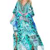 European & American Beach Cover-up: Print Long Robe for Seaside Holidays & Swimsuit Layering