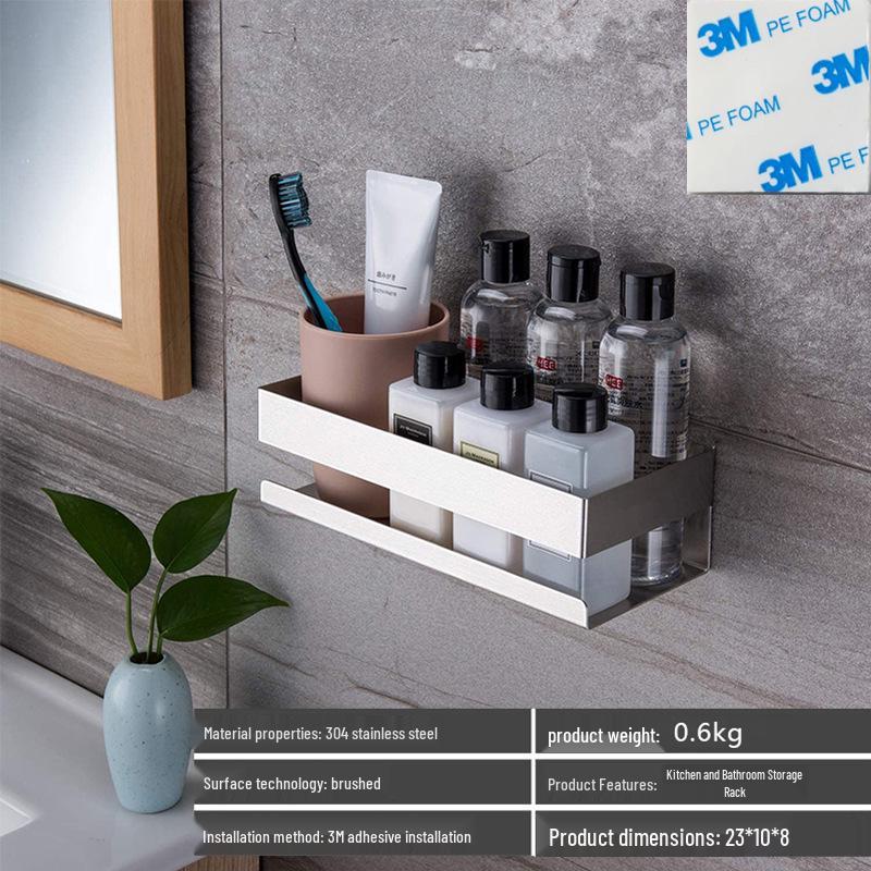 Stainless Steel Bathroom & Kitchen Shelf Storage Rack Hanger