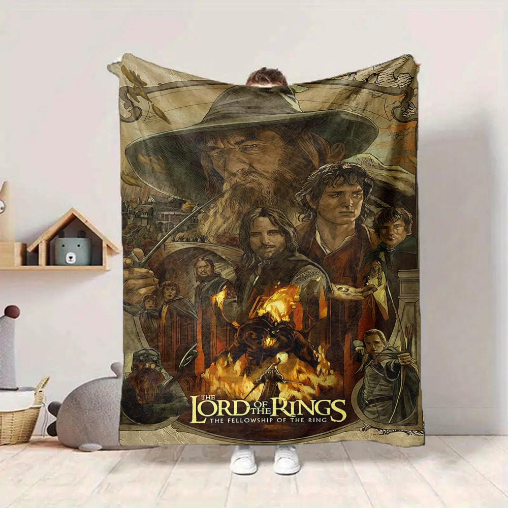1pc The Lord of the Rings Flannel Throw Blanket Lightweight Soft Warm All Season Blanket for Sofa, Bed, Travel,L1028008