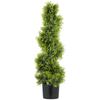 Kunstcipres 90cm kunstplant in spiraalvorm, kunstplanten van kunststof in pot, moderne decoratie