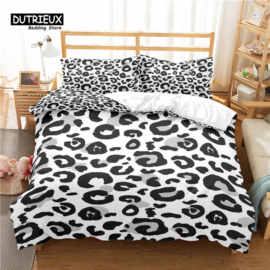 

Home Living Luxury 3D Leopard Print 2/3Pcs Comfortable Duvet Cover PillowCase Bedding Sets EU/US/AU Size EU Single(135*200cm)3pcs
