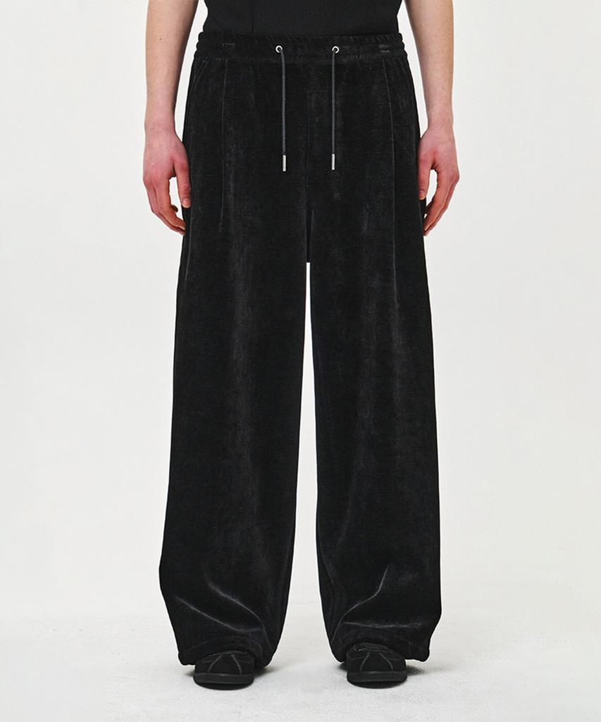 ZIOSONGZIO Diagonal Corduroy Wide Pants Black Zi2Pt253Bk