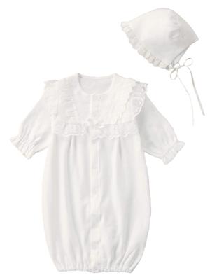 Think Bee Baby Made In Japan Newborn Smooth Dress Hat Set Shrine Visit Ceremony Dress Discharge Baby Boys Girls Rompers Off White & 50-70cm