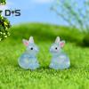 10 Stück Simulation leuchtender Hase bunte umweltfreundliche Kaninchenfigur Mini-Feengarten-Ornamente