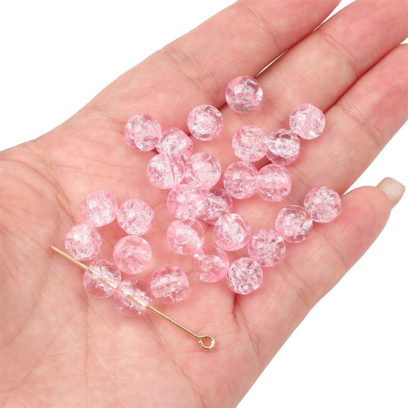 8/10mm Crackle Bicolor Glass Beads for DIY Jewelry