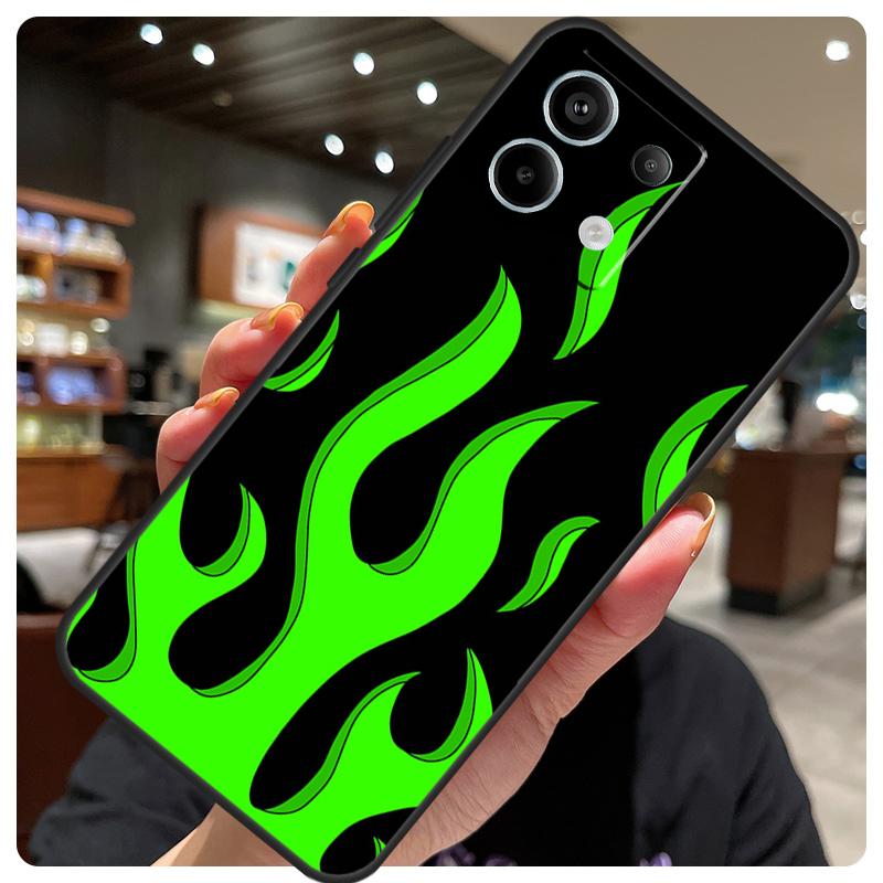Flame Painted Fire Pattern Case For Xiaomi Redmi Note 14 10 13 12 11 15 Pro Plus Cover For Redmi 15 15C 12C 13C 14C 10C