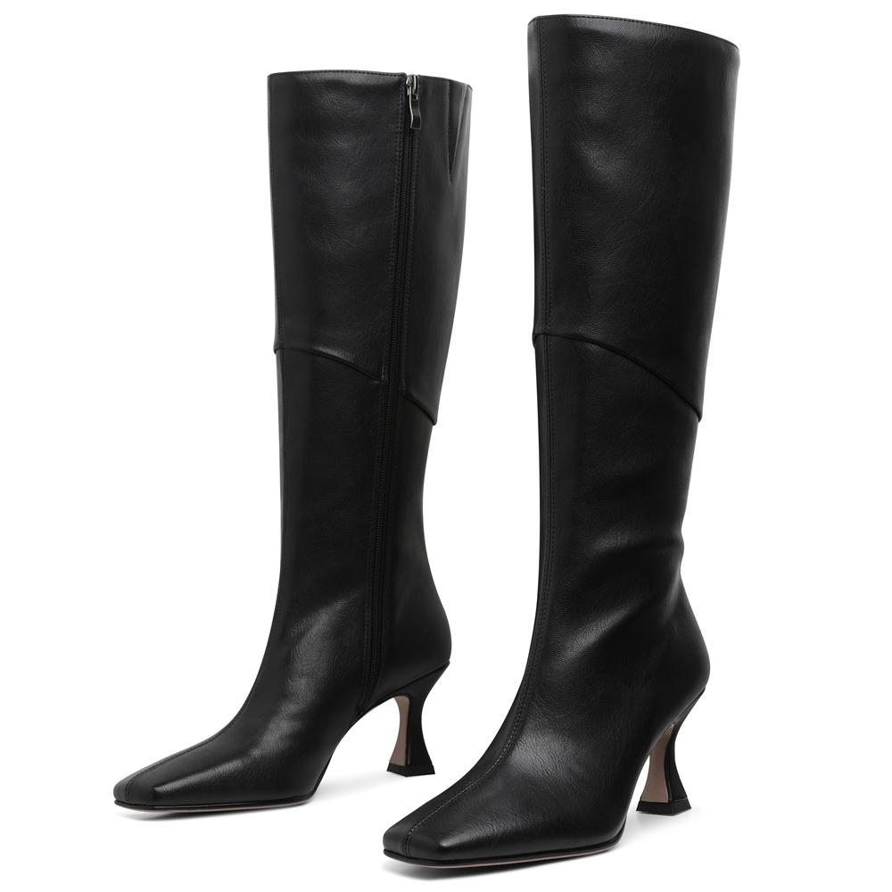 

Elegant Stylish Women Knee High Boots Square Toe High Heels Sexy Party Fashion Slim Booties Daily Wear Ins Shoes For Woman 43