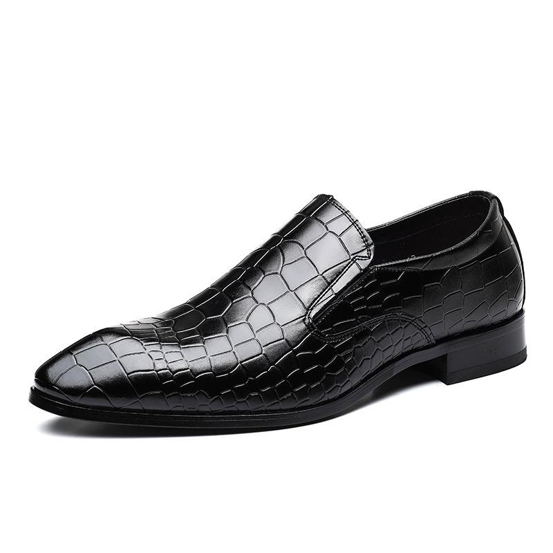 Handmade Mens Wedding Oxford Shoes Black Khaki Leather Brogue Men's Dress Shoes Slip On Business Formal Shoes For Men