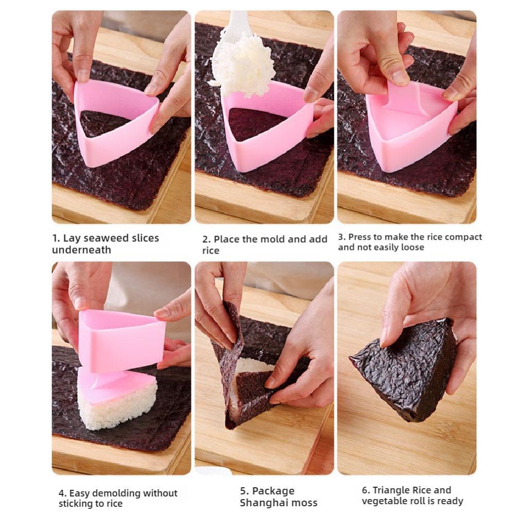 Onigiri Sushi Maker Mold Kit Classic Triangle Rice Ball Mold Maker Sushi Mold Musubi Press Mold For Kid Lunch Bento