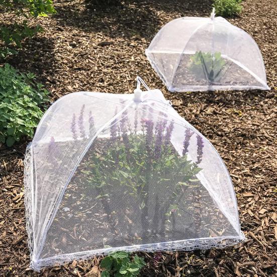 Mesh Food Covers Large White Nylon Pop-Up Tent Umbrella Collapsible Reusable Serving Dish Covers for Outdoor Camping Picnics BBQ