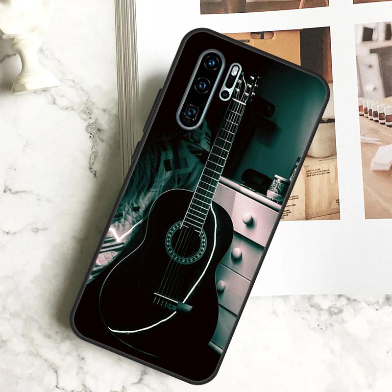 Vintage Music Guitars For Huawei Nova 12i 12s 11i 8i Y73 Y72 Y61 Y91 Y90 Y70 Y60 9 10 SE P30 P40 Lite P60 Pro Case