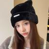 Letter Cat Ears Hat Bear Ears Winter Plush Hat Personality Knitted Cap  Outdoor