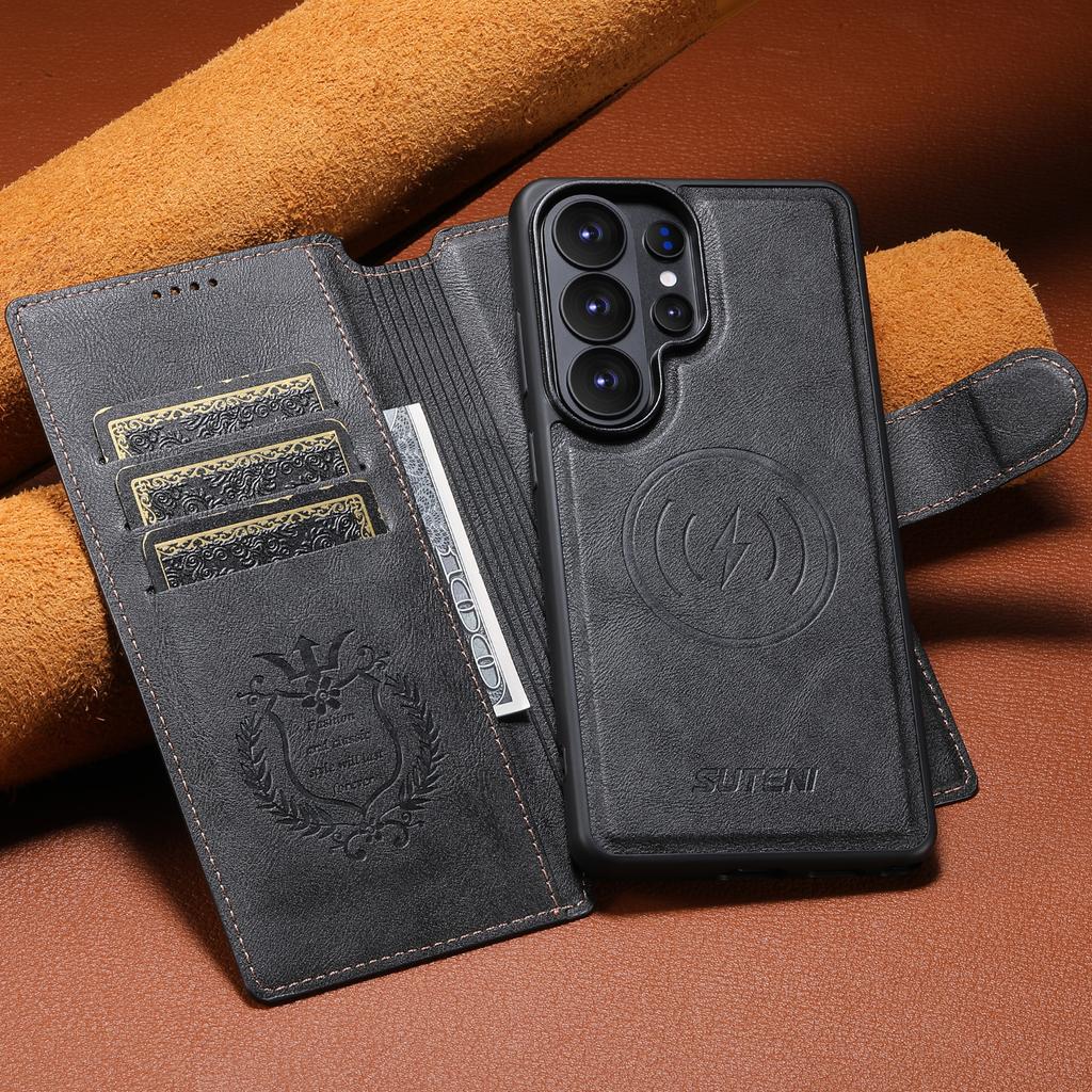 Magnetic attraction Phone Case for Samsung Galaxy S26 Ultra S22 S23 S24 S25Ultra Detachable Card Holder Wallet Leather Cover