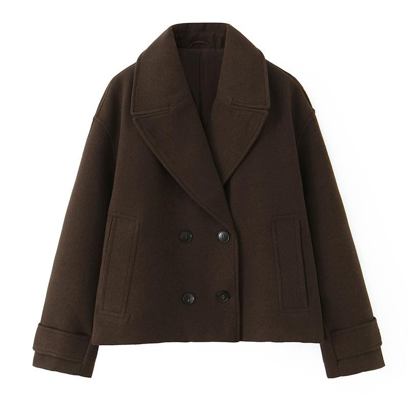 Spring Autumn Women Solid Double Breasted Trench Jackets Vintage Lapel Neck Long Sleeves Female Lady Outfits