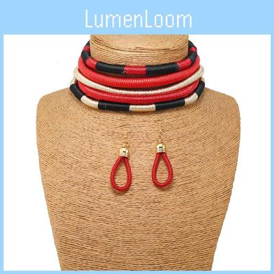 African Flare Jewelry Set With Electroplated Alloy Chains And Celestial Pattern Accessories For Women