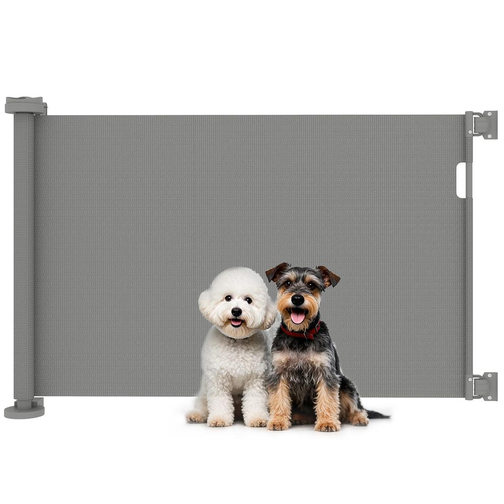 Stair Safety Gate Extendable 0-136cm 87 cm High Door Safety Gate for Pets 142 x 10 x 87 cm Grey