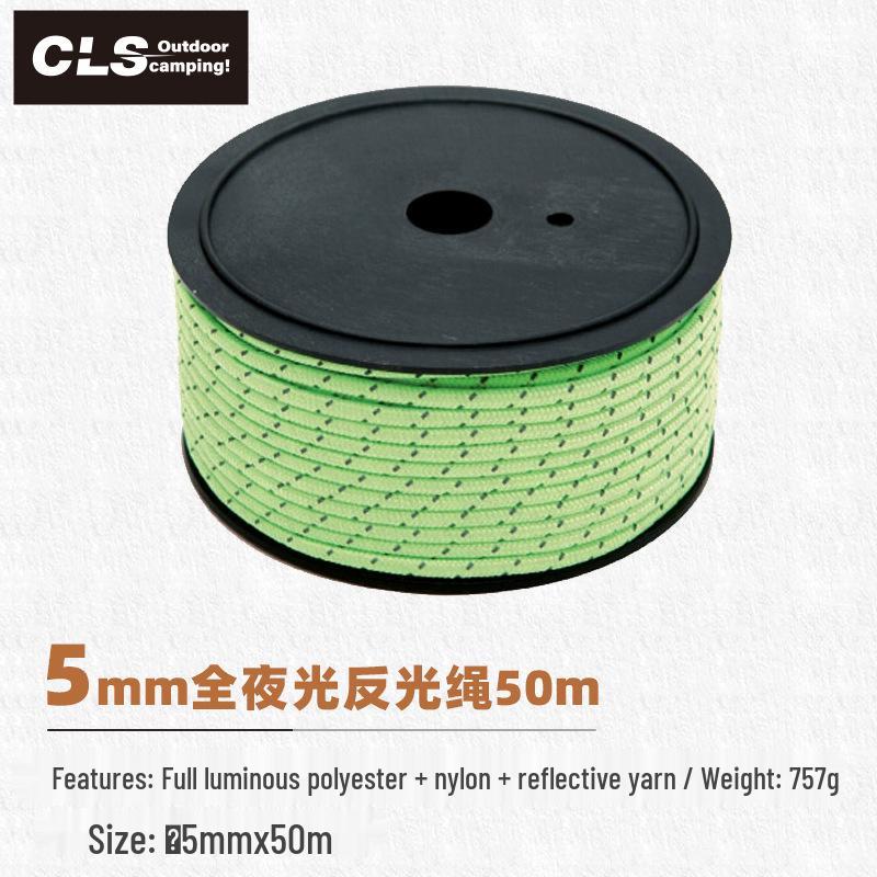Outdoor Tent Accessory: 10M Reflective Rope, 5mm Thick, Ground Pegs, Windproof Guyline, Clothesline, Awning