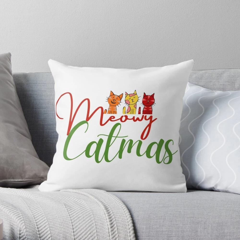 Merry Christmas Decoration Home Pillowcase Cushion Cover Colorful 45X45Cm Modern Living Room Sofa Bed Cartoon Cushion Cover