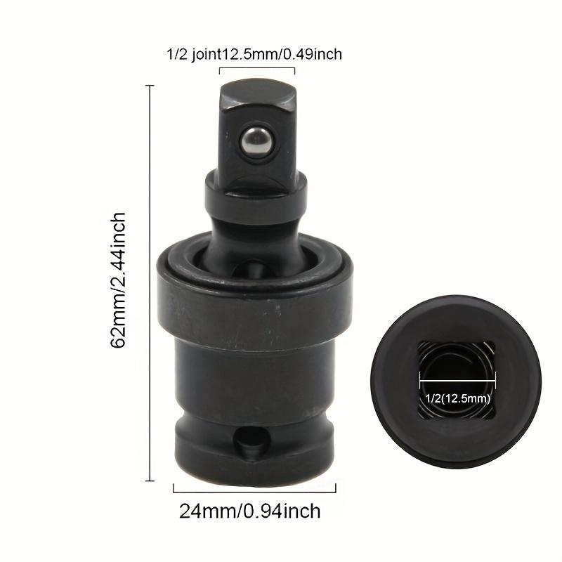 1/2 Inch Drive Universal Joint Socket Adapter, 360° Swivel Steel Ball Impact Socket for Electric Wrench Efficiency Enhancement,