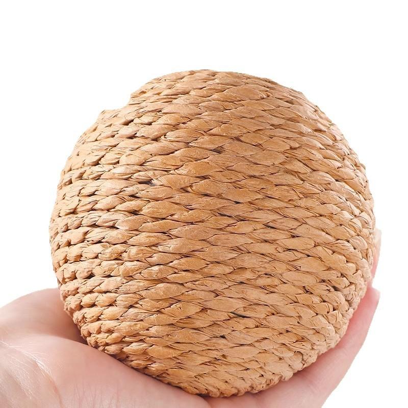 Cat Toy Sisal Ball Oversized Cat Teaser Chew Toy Durable and Bite-resistant Sound-producing Ball for Cats and Pets.
