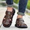 Summer 2025 outdoor sandals men's new casual leather soft sole middle-aged and elderly dad non-slip beach cool slippers
