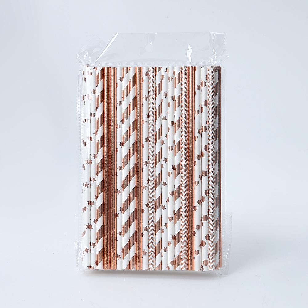 Eco-friendly Biodegradable Striped Paper Straws for Juice Catering
